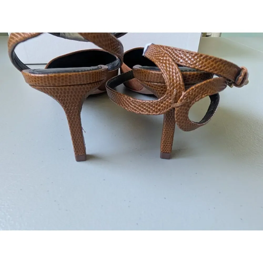 NIB Veronica Beard Colette Pointed-toe Ankle Strap Pump Size US 8M Caramel